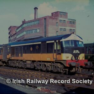 CIÉ diesel locomotive A59R departing Belfast’s Great Victoria Street on 10th May 1969 © IRRS Archive