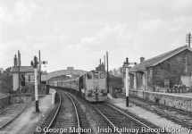 CIÉ General Motors locomotive B132 awaits the road to Athlone at Ballyhaunis Station, 28 July 1963. © George Mahon - Irish Railway Record Society